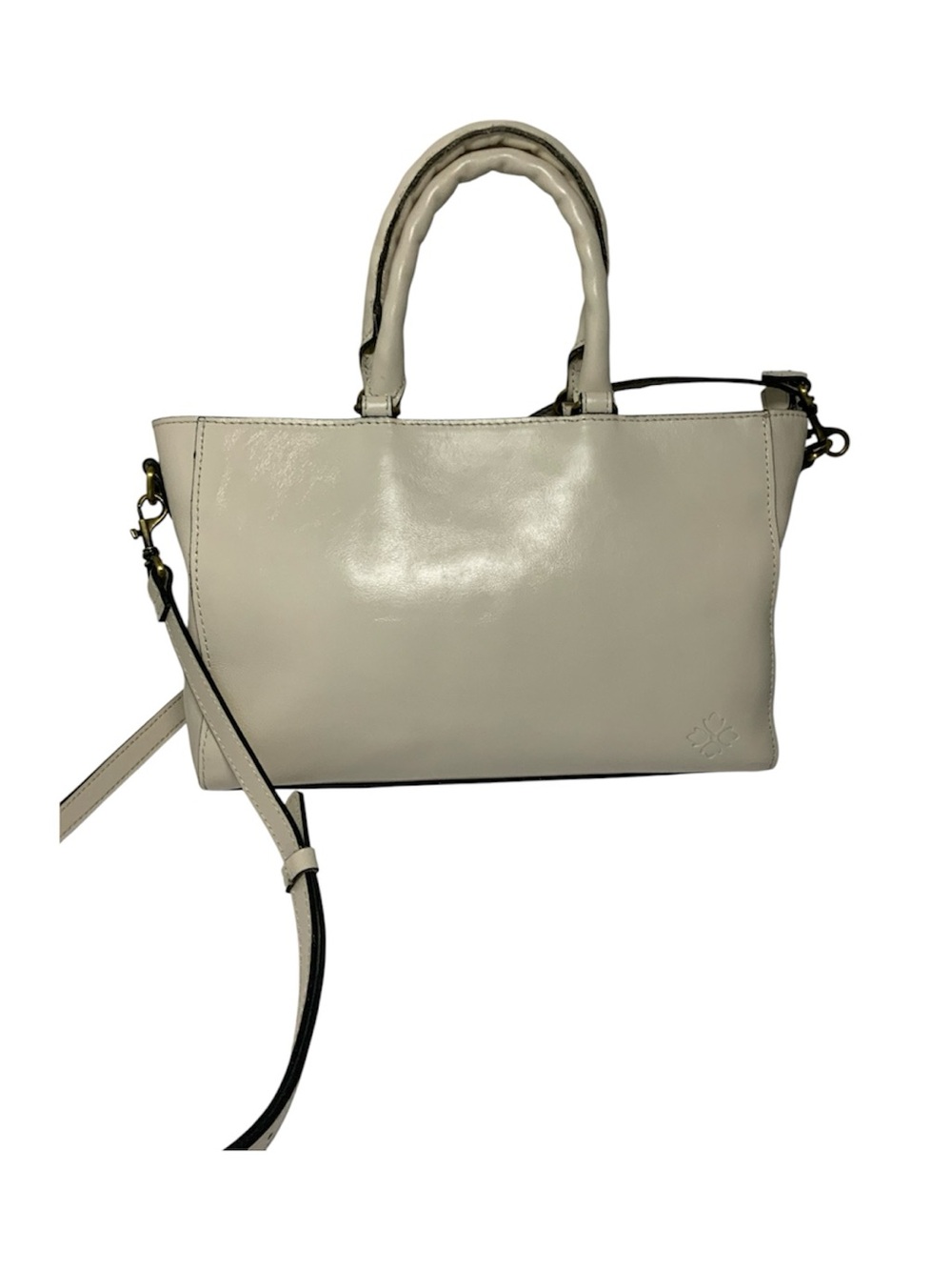 Patricia Nash Aileen Leather Top Handle Satchel Cream Off-White